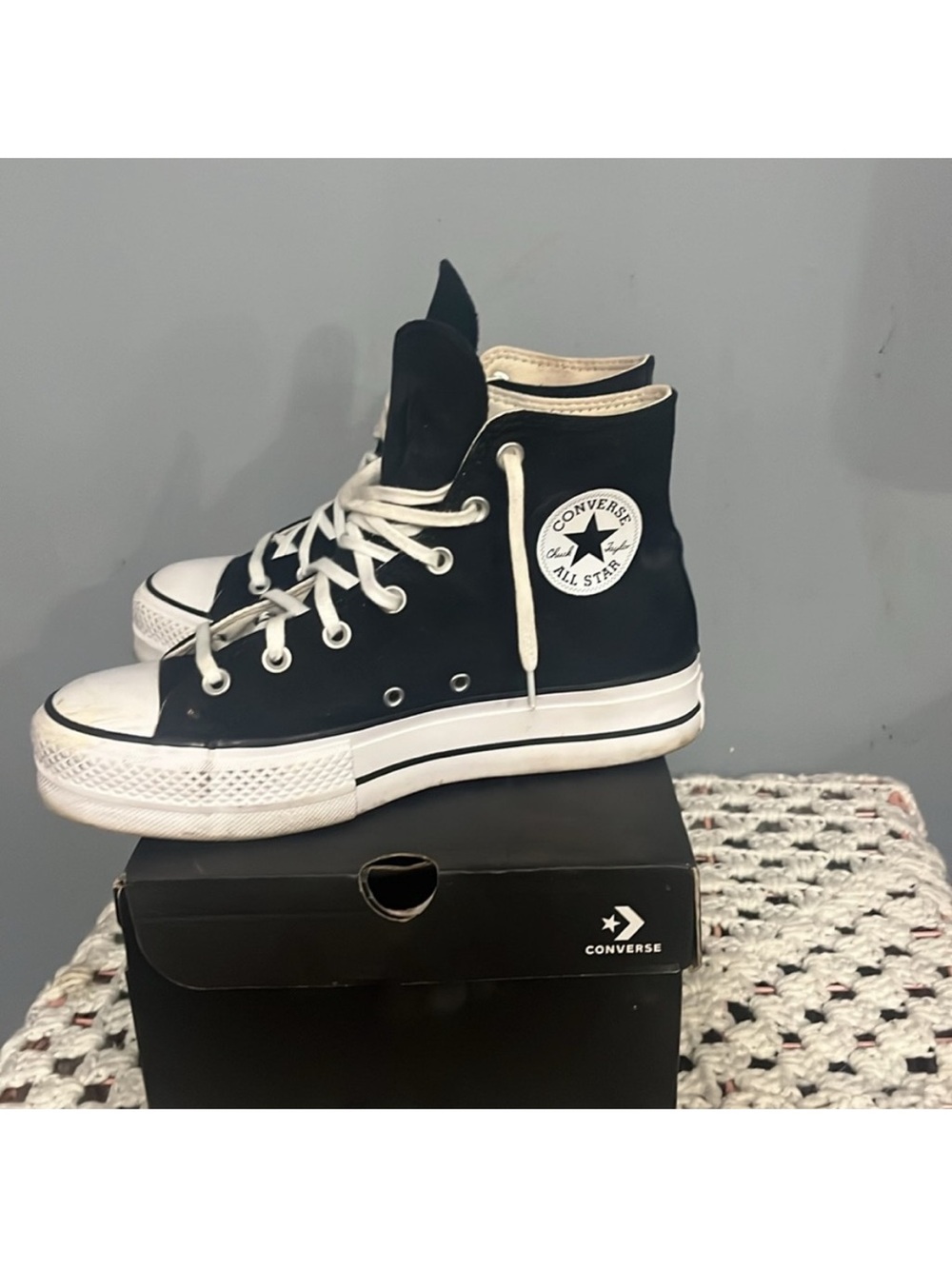 Converse Black Platform Sneakers - Picture 3 of 5